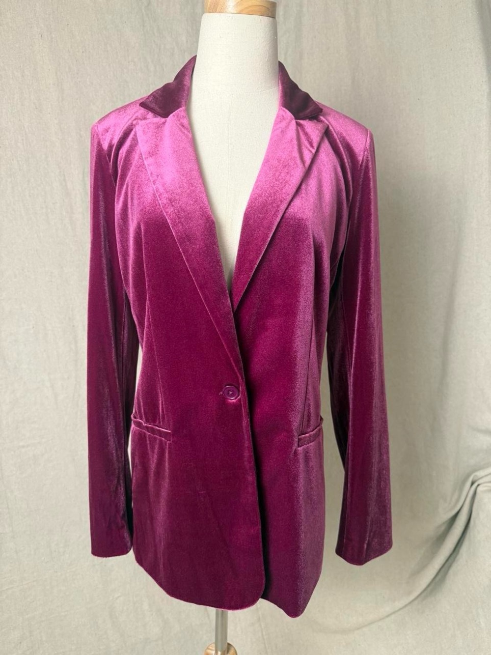 Nine West Raspberry Velvet Blazer - Picture 2 of 6